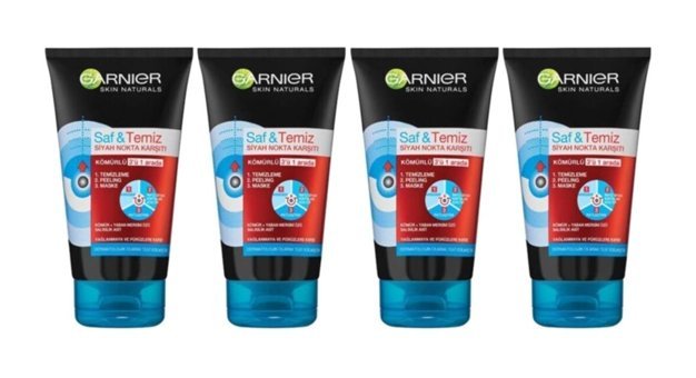 Garnier Siyah Nokta Karşıtı Kömürlü Alkolsüz Karma-Yağlı Ciltler Su Bazlı Yüz Temizleyici Peeling 3x50 ml