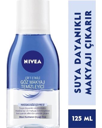 Nivea Çift Etkili Alkolsüz Tüm Ciltler Su Bazlı Göz Makyajı Temizleme Suyu 125 ml