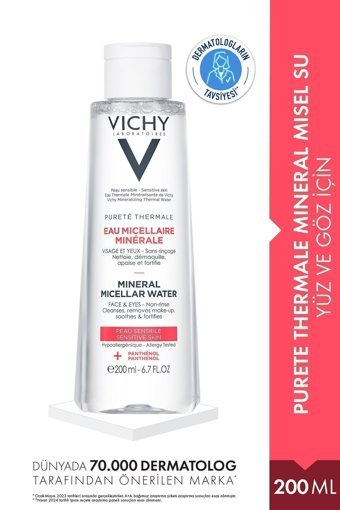 Vichy Mineral Misel Su Alkolsüz Tüm Ciltler Su Bazlı Yüz ve Göz Temizleme Suyu 200 ml