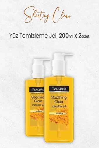 Neutrogena Soothing Clear Alkolsüz Tüm Ciltler Su Bazlı Yüz Temizleme Jeli 2x200 ml