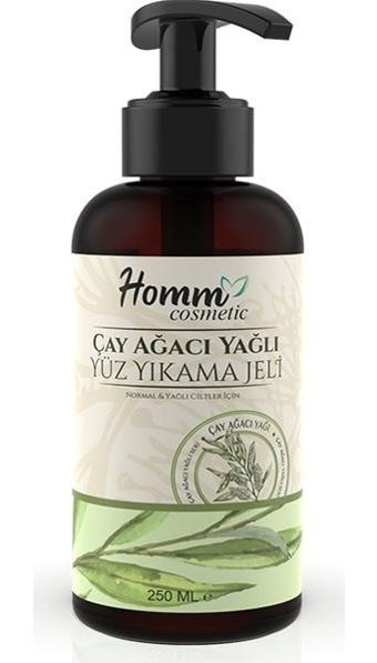 Homm Bitkisel Çay Ağacı C Vitaminli Alkolsüz Kuru Ciltler Yağ Bazlı Yüz Yıkama Jeli 250 ml