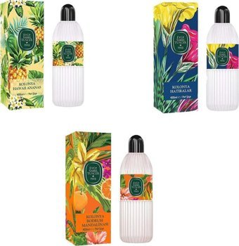 Eyüp Sabri Tuncer Bodrum Mandalinası-Hawaii Ananas-Hatıralar Pet Kolonya 3x400 ml