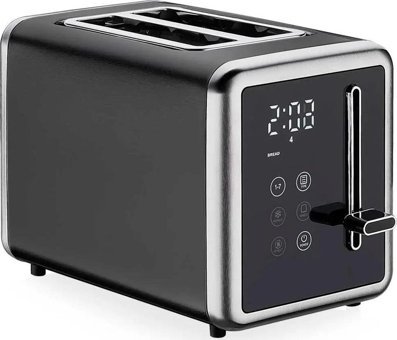 Korkmaz A972 Opal 2 Dilim Kırıntı Tepsili Akıllı 1000 W Siyah Ekmek Kızartma Makinesi