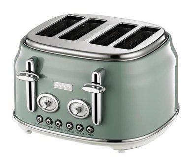 Berghoff Gem 4 Dilim Kırıntı Tepsili 1750 W Yeşil Retro Ekmek Kızartma Makinesi