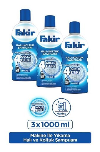 Fakir Nano Teknoloji Makinede Halı Şampuanı 3x1 lt