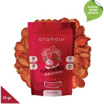 Anamour Cips Organik Şekersiz Çilek 25 gr