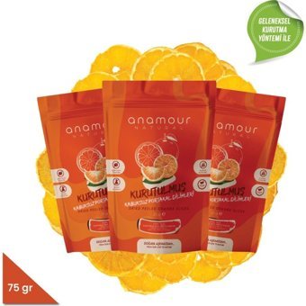 Anamour Cips Kabuksuz Organik Şekersiz Portakal 3x75 gr