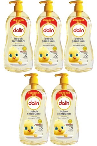 Dalin Göz Yakmayan Hipoalerjenik Yenidoğan Hassas Saçlar için Bebek Şampuanı 5x900 ml