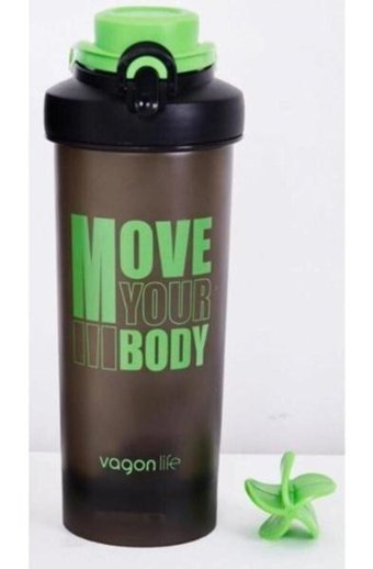 Nıdage Pipetli Kahverengi-Yeşil Çelik Spor Yetişkin Matara 700 ml