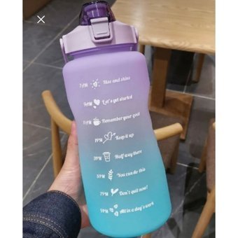 Liquitach Pipetli Mavi-Lila Plastik Günlük Motivasyonlu Yetişkin Matara 2 lt