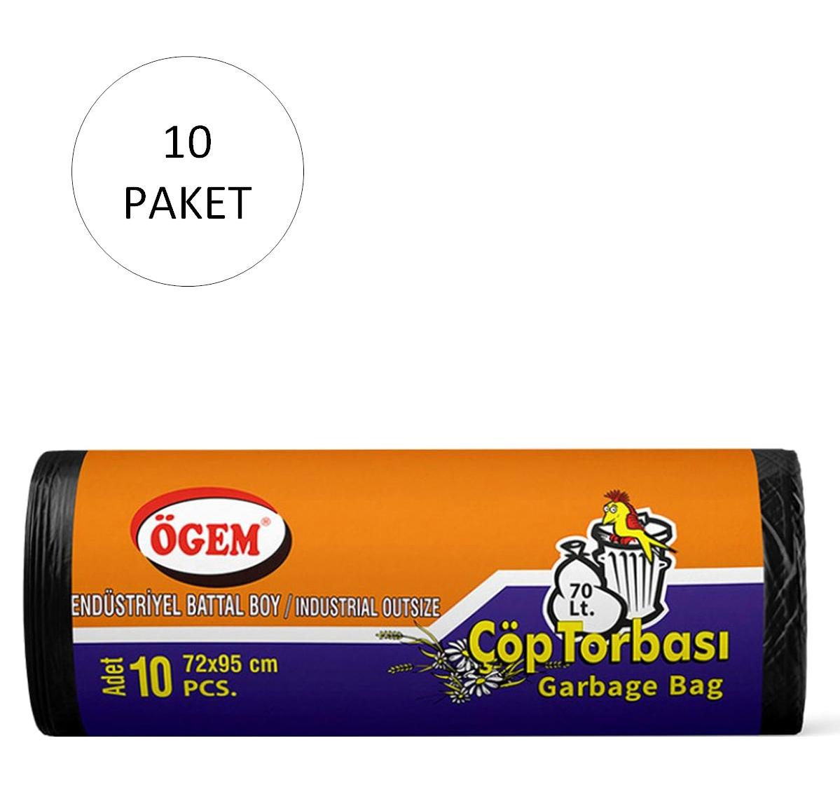 Ögem Battal Boy 72x95 cm Çöp Poşeti 100 Adet Siyah
