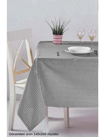 Rivaistanbul Pötikareli Polyester 140x200 cm Dertsiz Dikdörtgen Masa Örtüsü Siyah