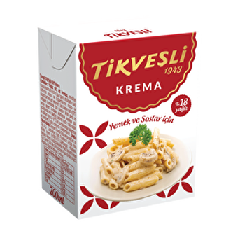 Tikveşli %18 Yağlı Yemeklik Krema 200 ml