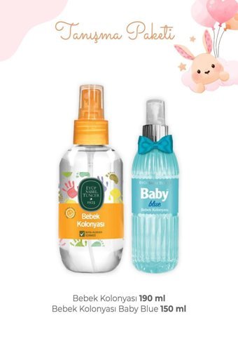 Eyüp Sabri Tuncer Sprey Bebek Kolonyası 190 ml + Eyüp Sabri Tuncer Baby Blue Bebek Kolonyası 150 ml