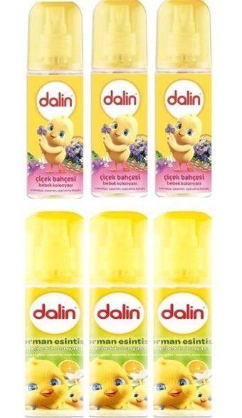 Dalin Çiçek Bahçesi-Orman Esintisi Sprey Bebek Kolonyası 6x150 ml