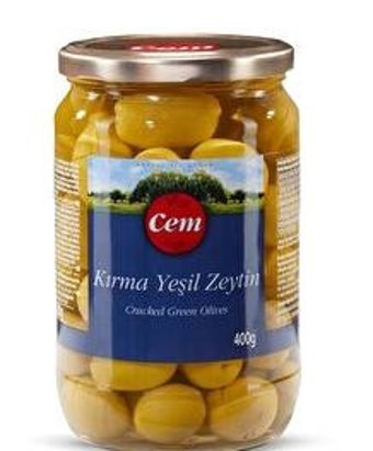 Cem Tuzlu Yeşil Zeytin Kavanoz 400 gr