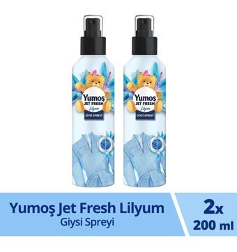 Yumoş Jet Fresh Lilyum Sprey Çamaşır Parfümü 2x200 ml