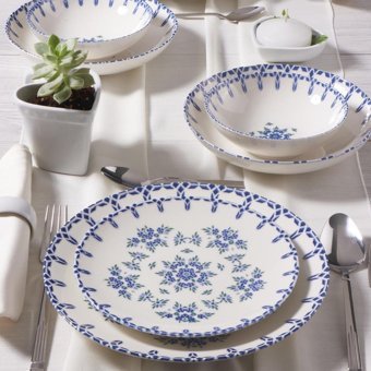 Güral Porselen Camelia 1654 24 Parça 6 Kişilik Desenli Porselen Yuvarlak Yemek Takımı