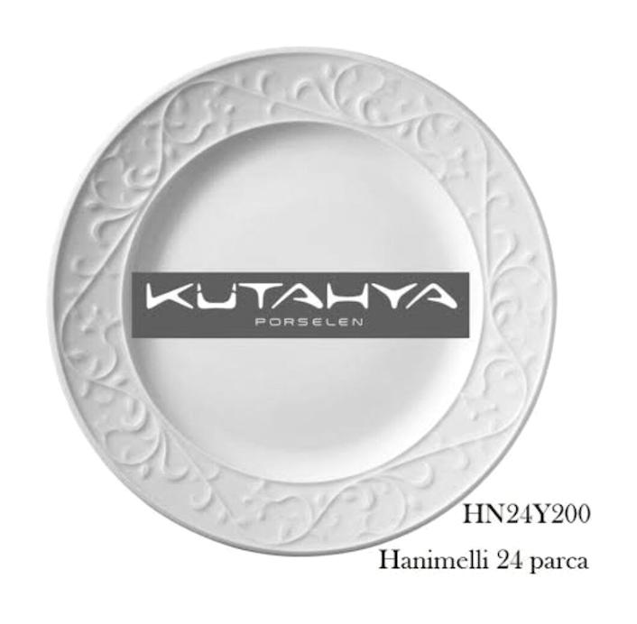 Kütahya Porselen Hanımeli HN24Y200 24 Parça 6 Kişilik Porselen Yuvarlak Yemek Takımı