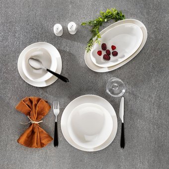 Schafer Ella 56 Parça 12 Kişilik Porselen Oval Yemek Takımı