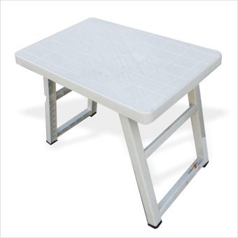 M3Decorium Kare Plastik Kırık Beyaz Kamp Masası