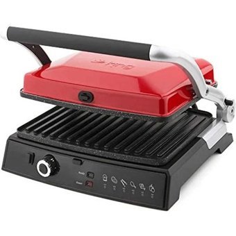 Aksu T 62 6 Dilim Granit Çıkartılabilir Plaka Çift Taraflı Kırmızı Izgaralı Tost Makinesi