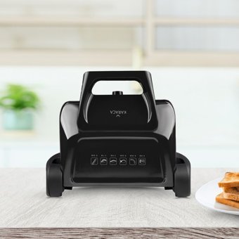 Karaca Future Plus Bio Diamond 4 Dilim Döküm Çıkartılabilir Plaka Tek Yönlü Siyah Izgaralı Tost Makinesi
