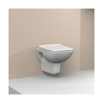 Turkuaz Duru 7T0185.02 51.5 cm Seramik Kanalsız Arkadan Çıkışlı Gömme Asma Klozet Beyaz