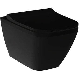 Vitra Integra Square Rim-Ex 7082L083-0090 54 cm Seramik Kanalsız Arkadan Çıkışlı Gömme Asma Klozet Mat Siyah
