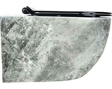 Biga WH-828+CS-22 54 cm Seramik Kanallı Arkadan Çıkışlı Asma Klozet Antrasit