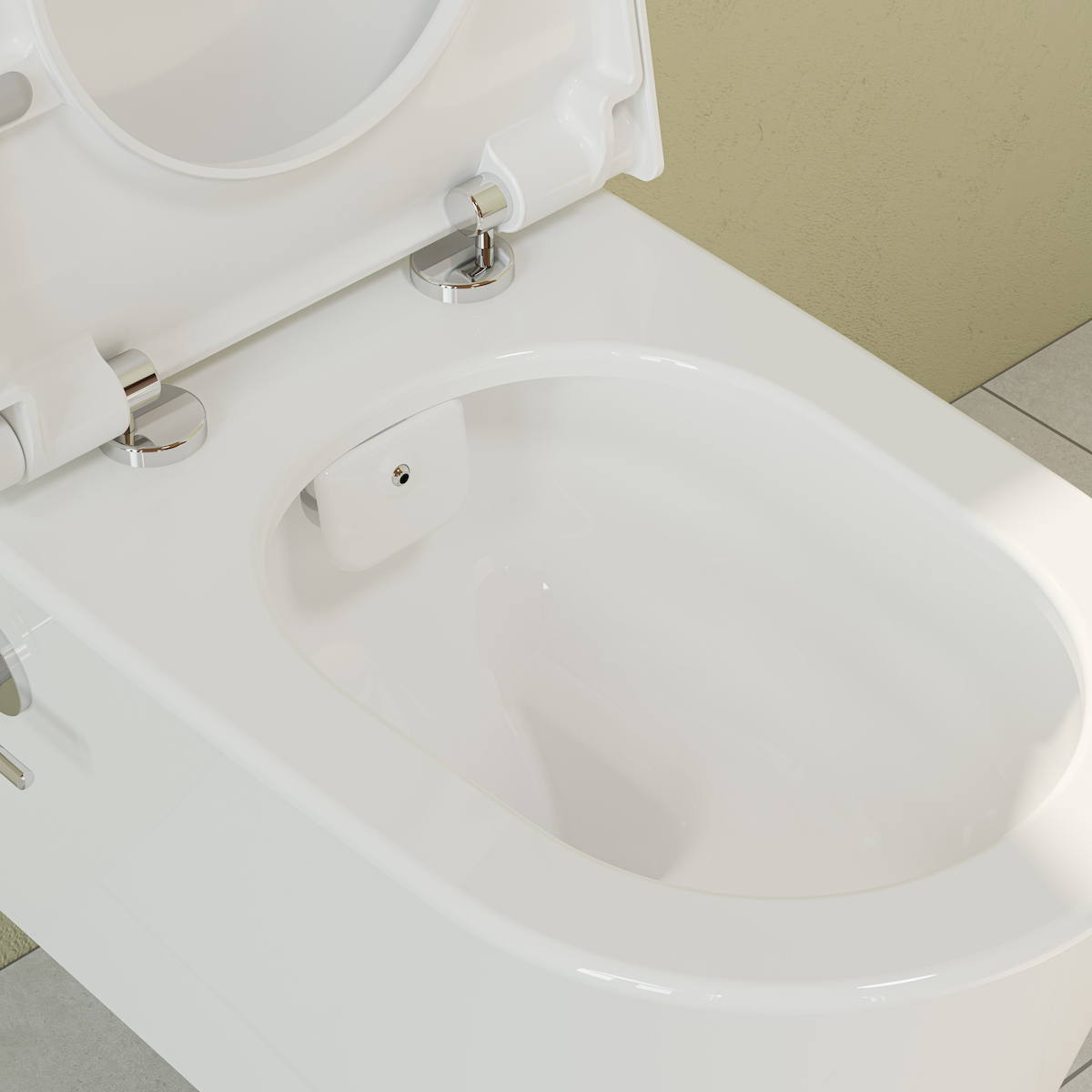 Vitra Nest Trendy Rim-Ex 5176B003-1684 57 cm Seramik Kanalsız Arkadan Çıkışlı Asma Klozet Beyaz