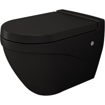 Bocchi 1012-004-0128 36 cm Seramik Kanallı Arkadan Çıkışlı Asma Klozet Siyah