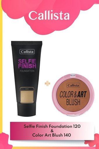 Callista Selfie Finish Fondöten 120 Açık Bej & Color Art Blush Allık 140 Bronzed Babe Makyaj Seti