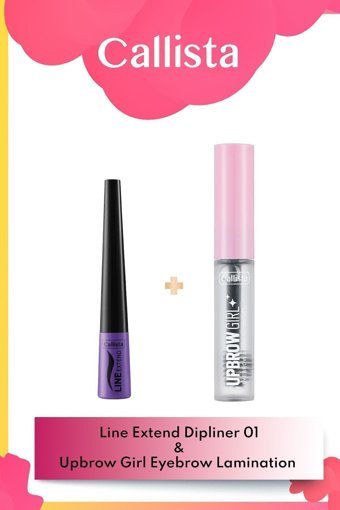 Callista Line Extend Dipliner 01 Siyah & Upbrow Girl Eyebrow Lamination Kaş Sabitleyici Makyaj Seti