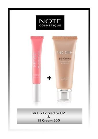 Note Lip Corrector Dudak Parlatıcısı 02 Pembe & Bb Cream 500 Doğal Kapatıcı Spf 15 Bb Krem Makyaj Seti
