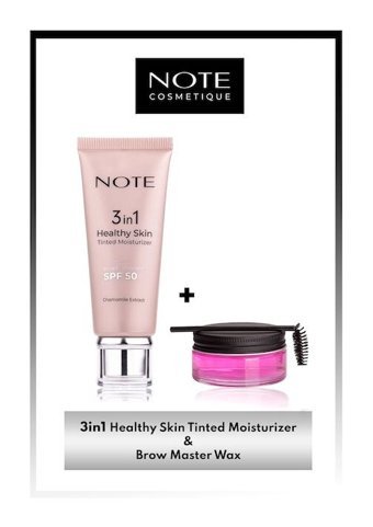 Note 3 in 1 Healthy Skin Tinted Ton Eşitleyici 50 SPF Krem & Brow Master Kaş Sabitleyici Makyaj Seti