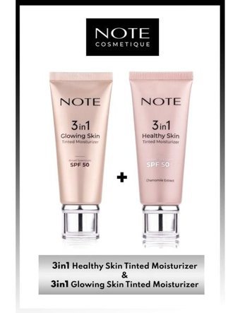 Note 3 in 1 Tinted Ton Eşitleyici 50 SPF Krem & 3 in 1 Glowing Skin Tinted Işıltılı 50 SPF Krem Makyaj Seti