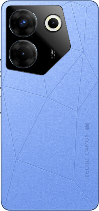 Tecno Camon 20S Pro 256 GB Hafıza 8 GB Ram 6.67 inç 64 MP Çift Hatlı AMOLED Ekran Android Akıllı Cep Telefonu Mavi