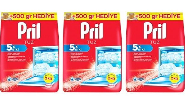Pril 5 Etki Bulaşık Makinesi Tuzu 2 kg x 3 Adet