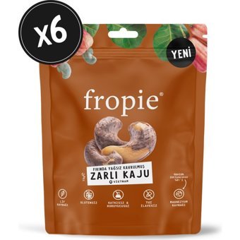 Fropie Zarlı Kavrulmuş Yağsız Tuzsuz Kaju 6x75 gr