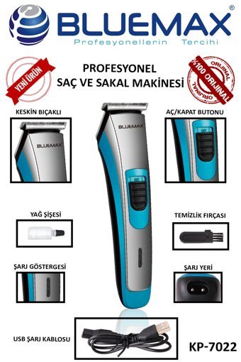 Bluemax Lm788 Ense Saç Sakal 4 Başlıklı Kuru Tıraş Makinesi