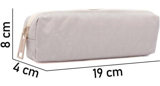 Nemo Bags Bej Düz Kumaş Tek Gözlü Silindir Cüzdan Kalemlik