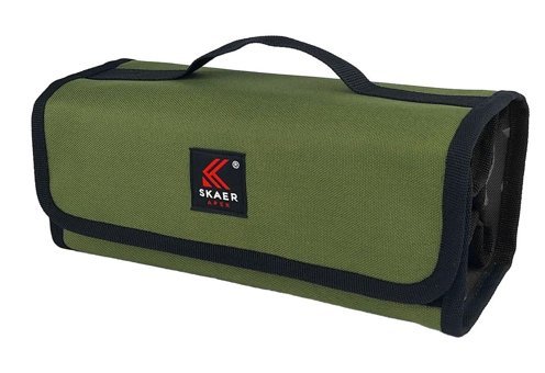 Skaer Apex X-Case Haki Düz Kumaş Bölmeli Katlanabilir 4 Gözlü Logolu Dikdörtgen Çanta Kalemlik