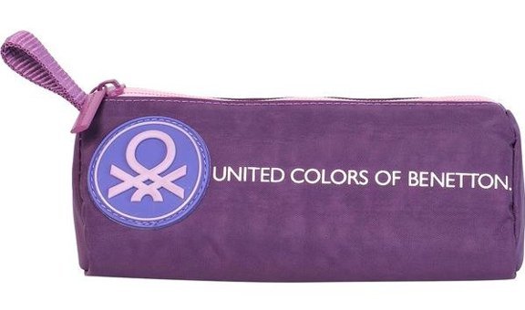 United Colors Of Benetton Mor Düz Bez Tek Gözlü Logolu Üçgen Bez Kalemlik