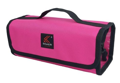 Skaer Apex X-Case Pembe Düz Kumaş Bölmeli Katlanabilir 4 Gözlü Logolu Dikdörtgen Çanta Kalemlik