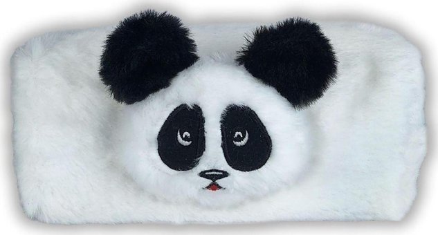 Skaer Apex Beyaz Desenli Peluş Tek Gözlü Panda Dikdörtgen Cüzdan Kalemlik