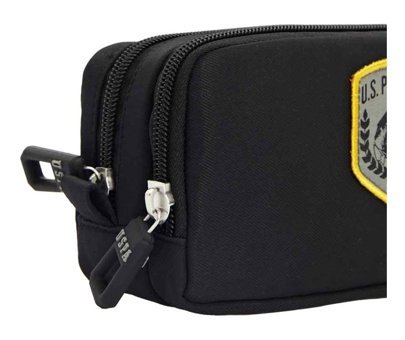 U.S. Polo Assn. Plklk23240 Siyah Düz Kumaş Bölmeli Çift Gözlü Logolu Dikdörtgen Cüzdan Kalemlik