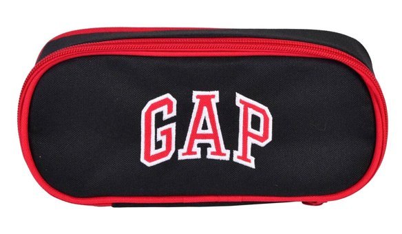 Gap Kids Kırmızı-Siyah Düz Bez Bölmeli Tek Gözlü Logolu Dikdörtgen Cüzdan Kalemlik