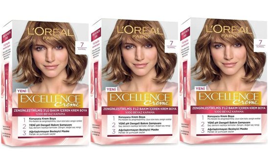 L'oréal Paris Excellence Kumral 7 Krem Saç Boyası 3x48 ml