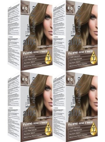 Alix Fine Color Pro Açık Kumral 8.0 Krem Saç Boyası 4x100 ml